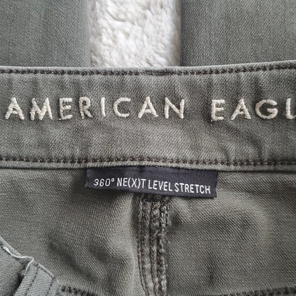 American Eagle Olive Green Moto Sryle Next Level Stretch Highest Rise Jegging 4 - Picture 3 of 7